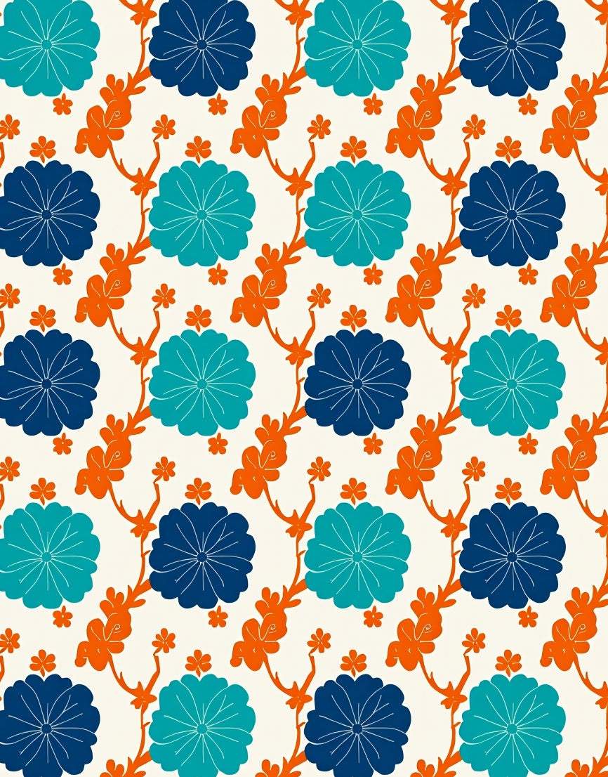Floral Vine Inspired Contemporary Design Rug