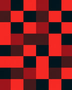 Red Black Checkered Design Rug
