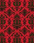 Red Black Classic Floral Damask Rug