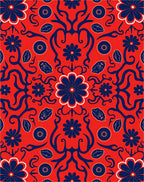 Bold Floral Swirls Pattern Design Rug