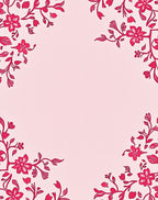 Pink Floral Corner Accent Design Rug
