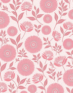 Pink Floral Art Nouveau Pattern Rug