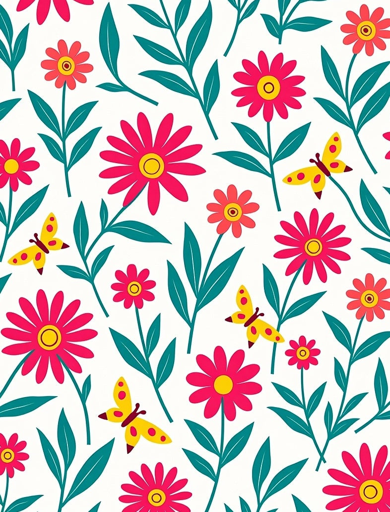 Bold Floral And Butterfly Pattern Rug