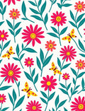 Bold Floral And Butterfly Pattern Rug