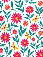 Bold Floral And Butterfly Pattern Rug