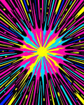 Vibrant Pop Starburst Pattern Design Rug