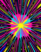 Vibrant Pop Starburst Pattern Design Rug