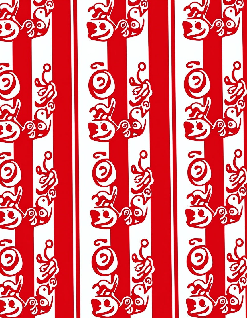 Red White Candy Cane Charm Rug