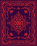 Rich Red Paisley Vine Pattern Rug