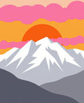 Peaks at Sunset with Pink Clouds Rug