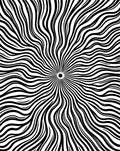 Radial Black White Stripe Pattern Rug