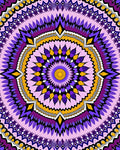 Vibrant Purple Yellow Mandala Pattern Rug
