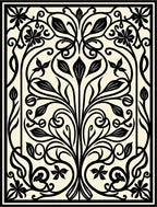 Art Nouveau Floral Swirls Rug