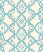 Blue Geometric Patterned Elegant Rug