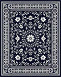 Ornate Floral Scrollwork Design Rug