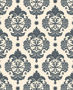 Classic Damask Scrollwork Pattern Rug