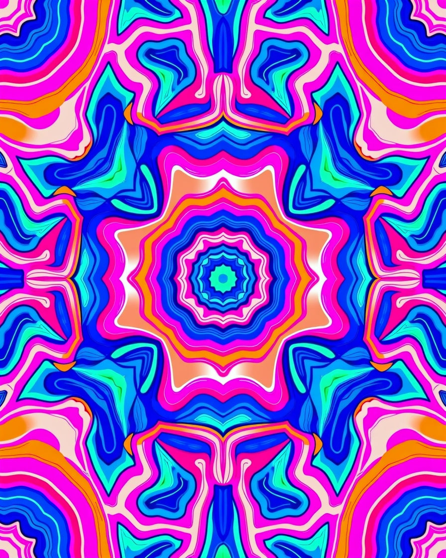 Vibrant Psychedelic Swirl Pattern Rug