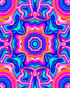 Vibrant Psychedelic Swirl Pattern Rug