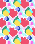 Abstract Hearts Shapes Pattern Rug