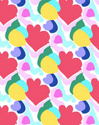 Abstract Hearts Shapes Pattern Rug