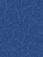 Deep Blue Branching Organic Lines Rug