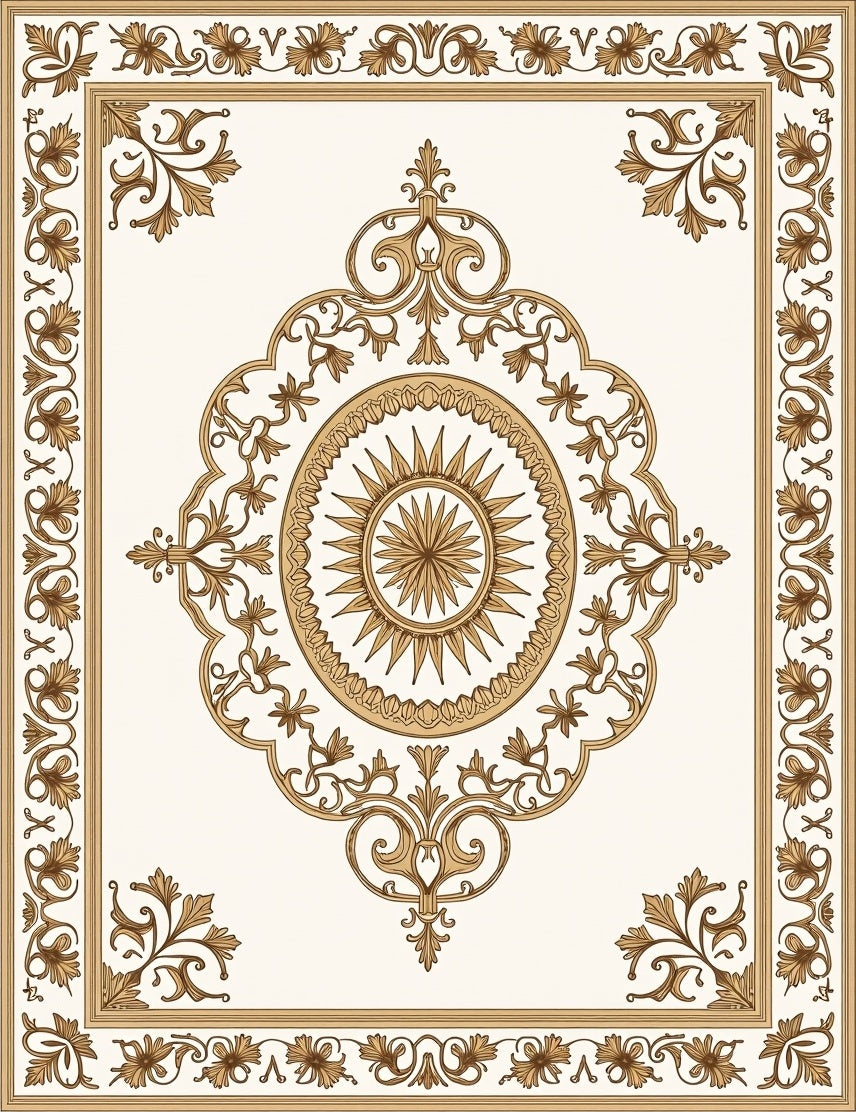 Traditional Floral Sunburst Medallion Rug