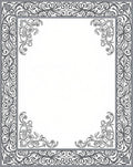 Ornate Floral Swirl Border Design Rug