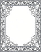 Ornate Floral Swirl Border Design Rug