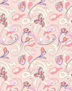 Abstract Floral Swirl Pattern Rug
