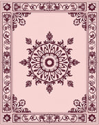 Ornate Floral Mandala Border Design Rug