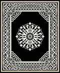 Intricate Black White Floral Mandala Pattern Rug