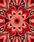 Radiant Red Floral Mandala Design Rug