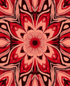 Radiant Red Floral Mandala Design Rug
