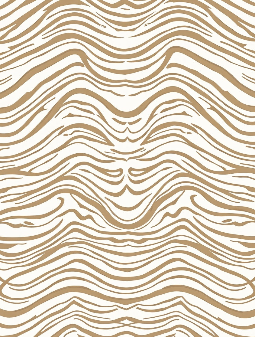 Abstract Swirls Beige Striped Pattern Rug