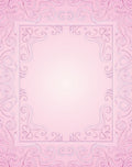 Pink Floral Swirl Border Pattern Rug