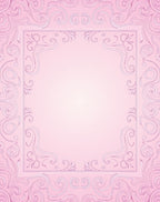 Pink Floral Swirl Border Pattern Rug