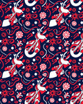 Whimsical Reindeer Candy Cane Swirls Rug