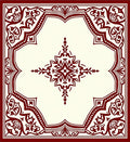 Ornate Red Cream Floral Design Rug