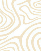 Abstract Cream Swirl Pattern Rug