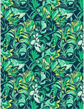 Emerald Green Lush Floral Pattern Rug