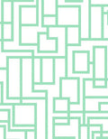 Mint Green Geometric Rectangular Maze Rug