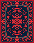 Classic Red Navy Ormolu Motif Rug