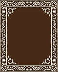 Classic Brown Ivory Scroll Border Rug