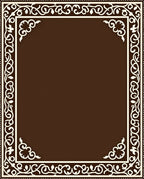 Classic Brown Ivory Scroll Border Rug