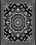Black and White Mandalas and Floral Rug