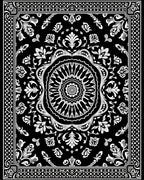 Black and White Mandalas and Floral Rug