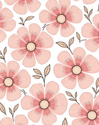Soft Pink Floral Pattern Rug
