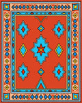Bold Geometric Star Diamond Print Rug