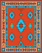 Bold Geometric Star Diamond Print Rug