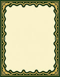 Ornate Green and Gold Damask Pattern Rug